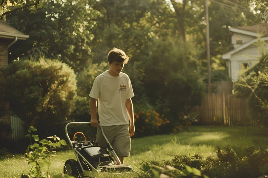 self-propelled electric lawn mower